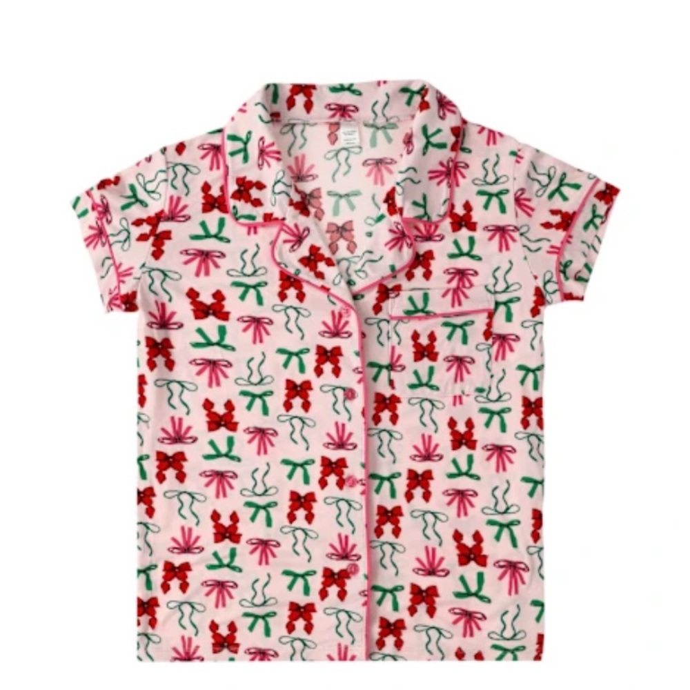 RIBBON BOW Short-Sleeve PJ Shirt Sleep Shirt XL new with tags